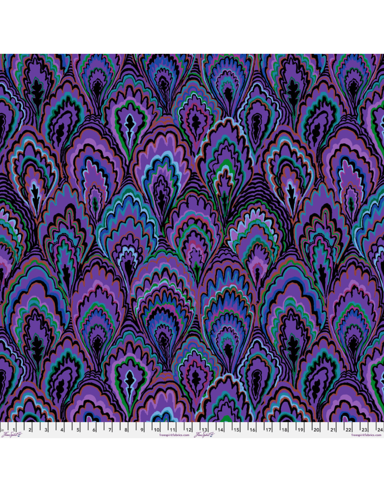 Kaffe Fassett Kaffe Collective 2025, Marble Scallops in Purple, Fabric Half-Yards
