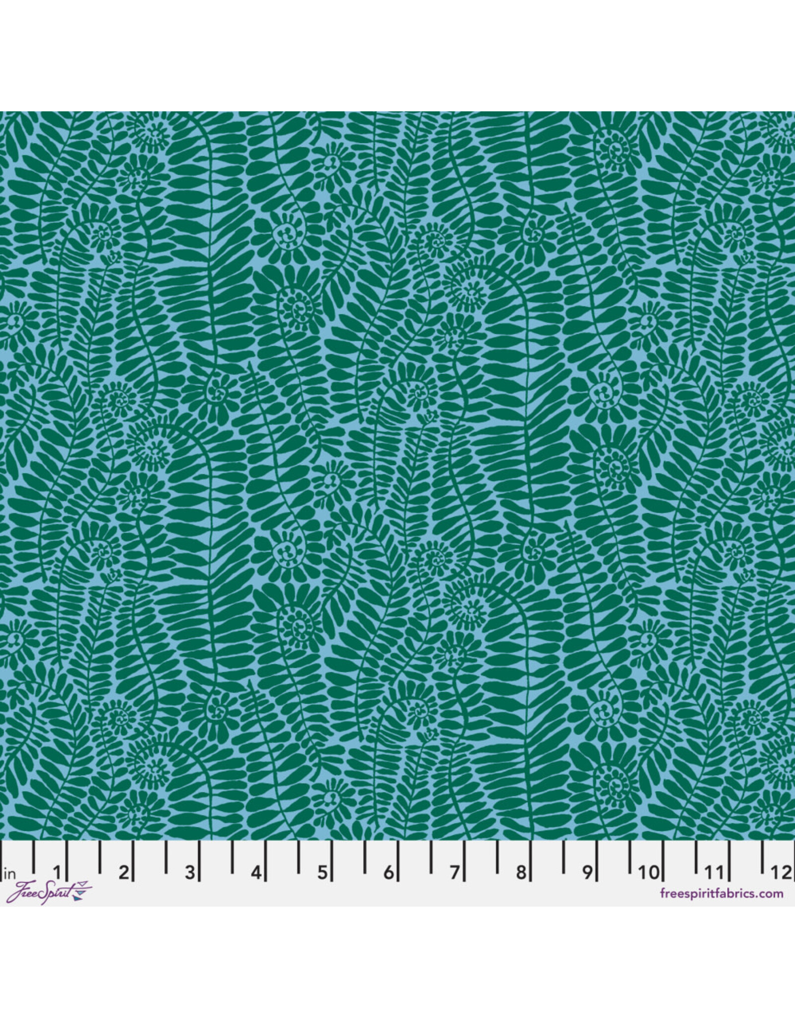 Kaffe Fassett Collective Kaffe Collective, SM Fronds in Turquoise, Fabric Half-Yards