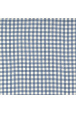 Moda French General Woven Ginghams, Woad Pearl, Lightweight Yarn Dyed Woven, Fabric Half-Yards