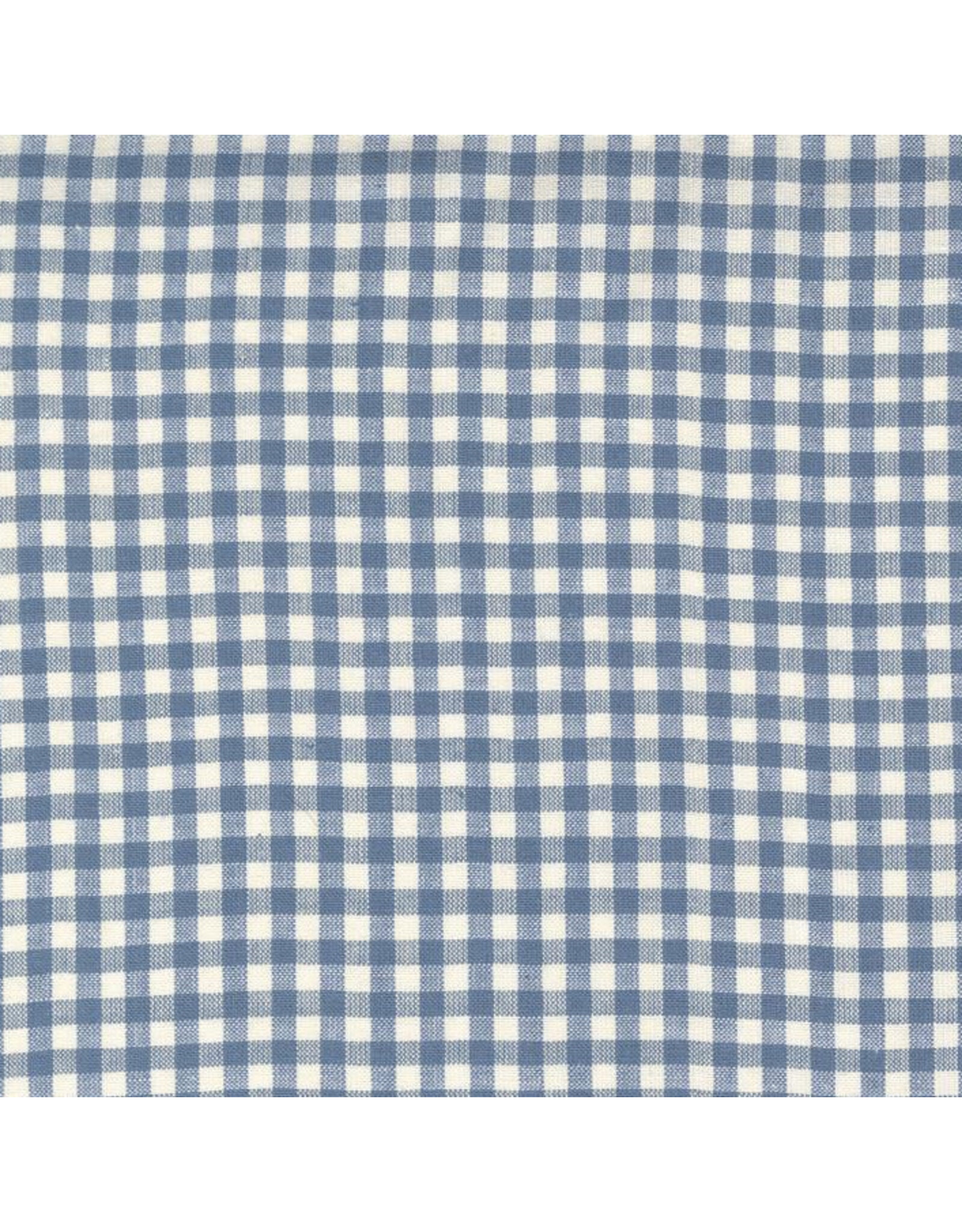 Moda French General Woven Ginghams, Woad Pearl, Lightweight Yarn Dyed Woven, Fabric Half-Yards