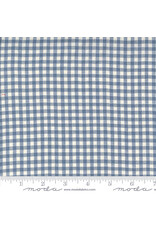 Moda French General Woven Ginghams, Woad Pearl, Lightweight Yarn Dyed Woven, Fabric Half-Yards