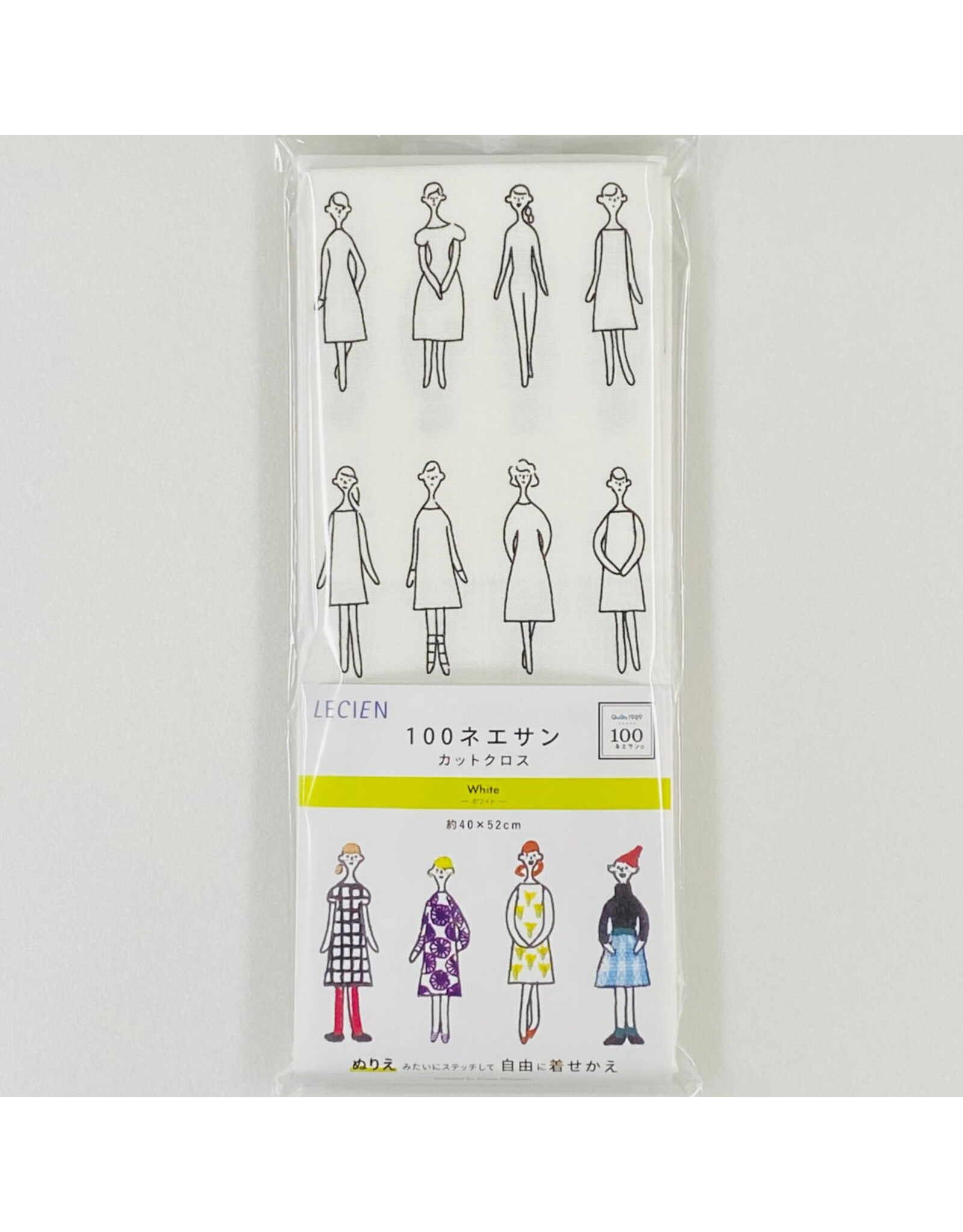 Lecien ON ORDER-100 Ladies (Ne-San) in White, Embroidery Sampler