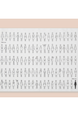 Lecien 100 Ladies (Ne-San) in White, Embroidery Sampler
