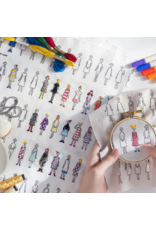 Lecien ON ORDER-100 Ladies (Ne-San) in White, Embroidery Sampler