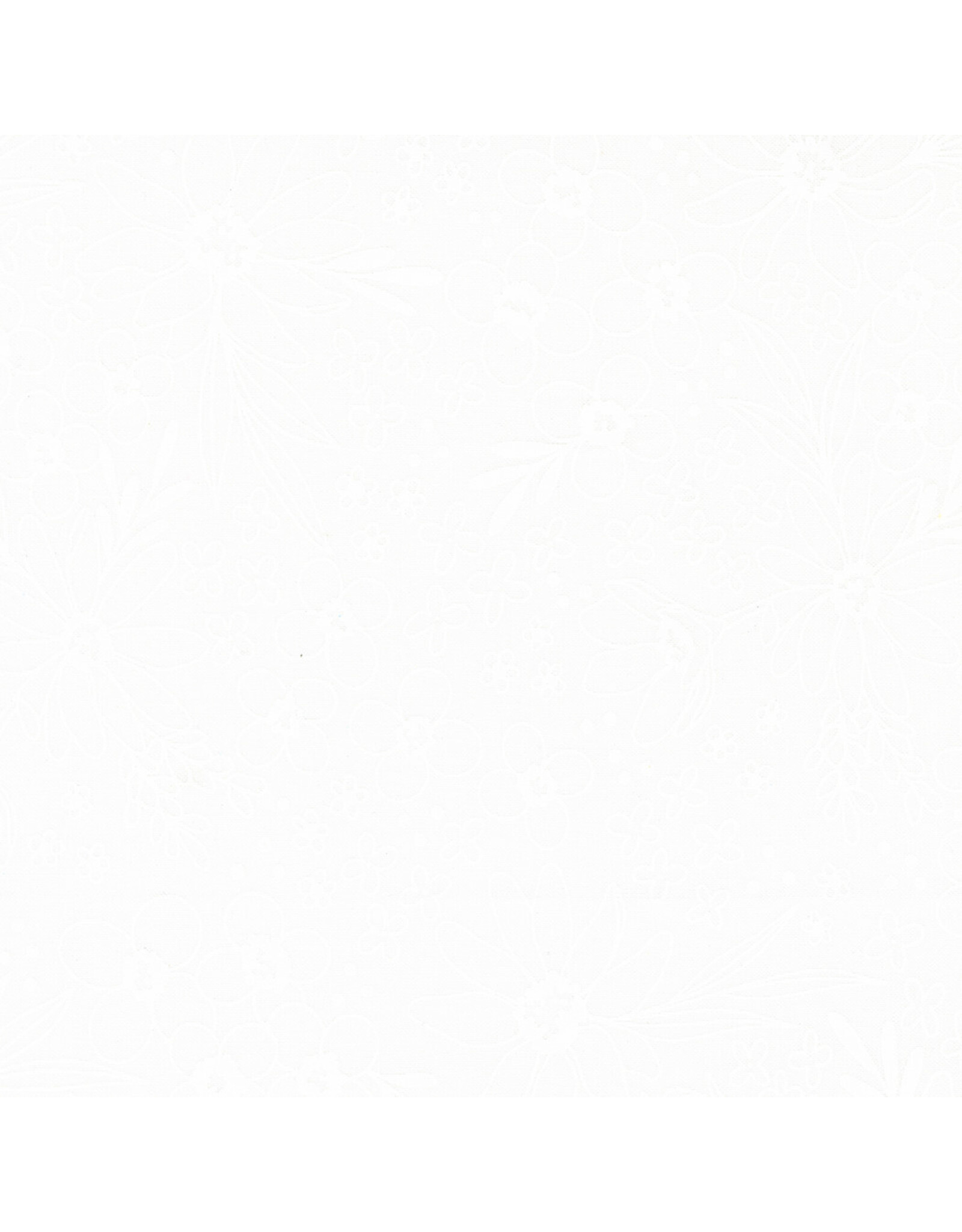 Alli K Design Gilded, Flower Arrangement in Paper White on White, Fabric Half-Yards