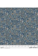 P & B Textiles Lakeside Days, Packed Foliage in Navy,  Fabric Half-Yards