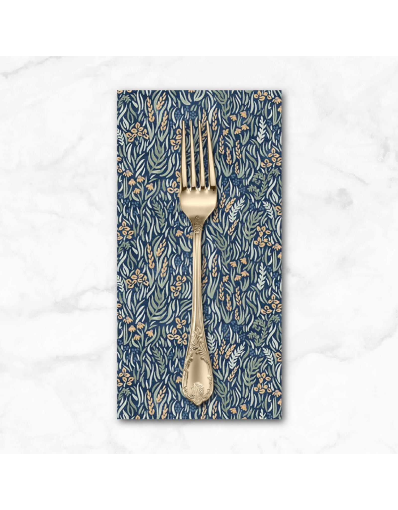 PD's P&B Collection Lakeside Days, Packed Foliage in Navy, Dinner Napkin