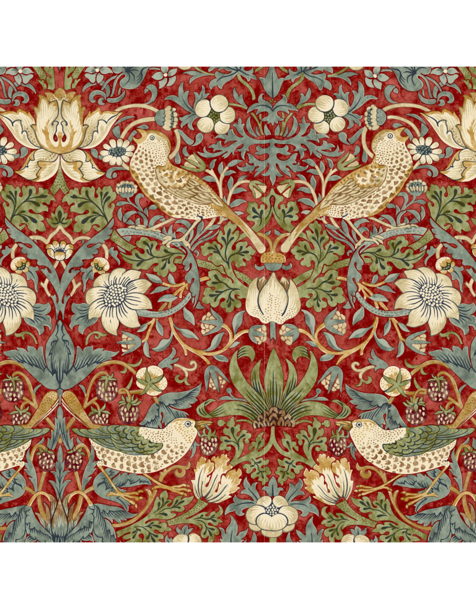 William Morris & Co. Morris & Co, Classics, Strawberry Thief in Red, Fabric Half-Yards