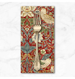 PD's William Morris Collection Morris & Co, Classics, Strawberry Thief  in Red, Dinner Napkin