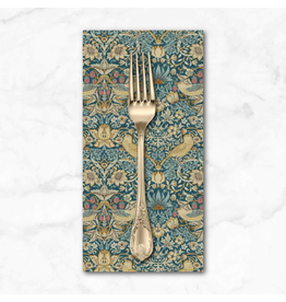 PD's William Morris Collection Morris & Co, Classics, Mini Strawberry Thief in Teal, Dinner Napkin