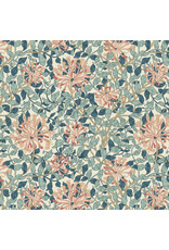 William Morris & Co. Morris & Co, Classics, Honeysuckle in Aqua, Fabric Half-Yards