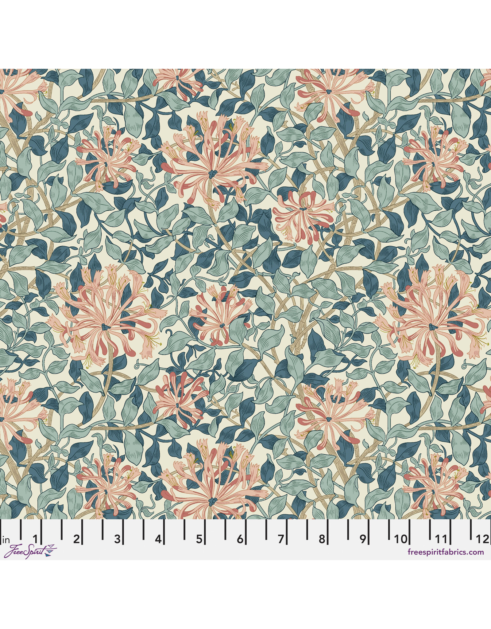 PD's William Morris Collection Morris & Co, Classics, Honeysuckle in Aqua, Dinner Napkin