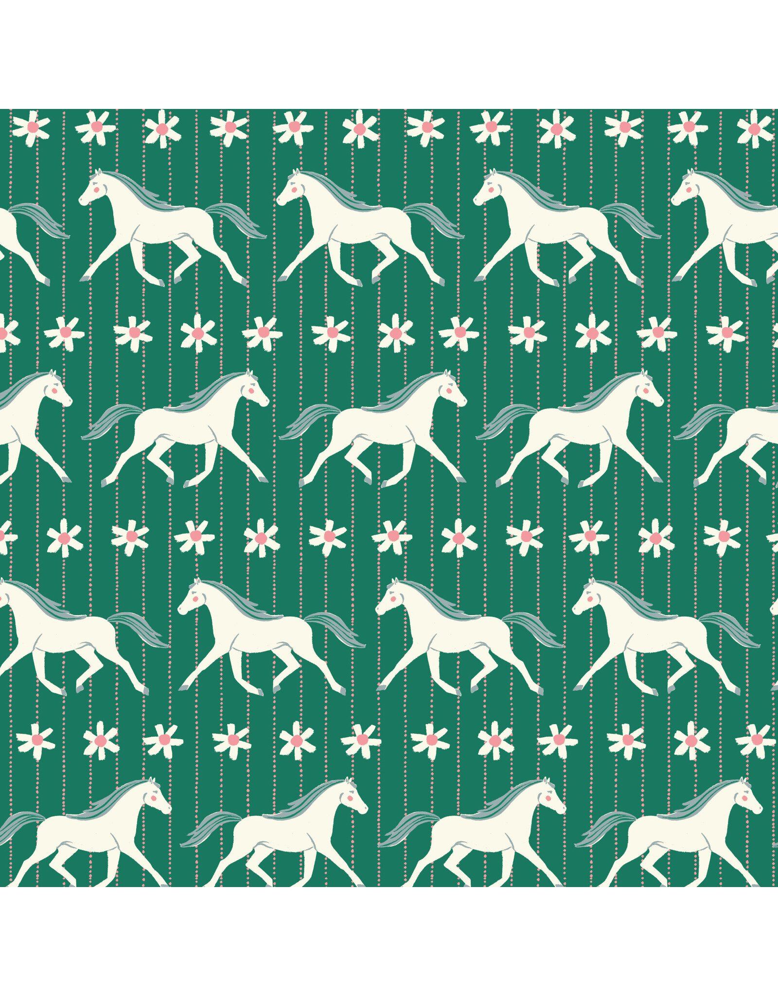 Cloud9 Fabrics Happy Homestead, Howdy in Green, Fabric Half-Yards