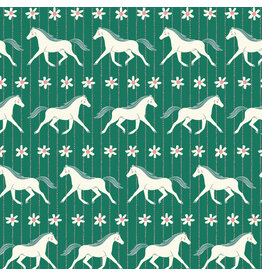 Cloud9 Fabrics Happy Homestead, Howdy in Green, Fabric Half-Yards