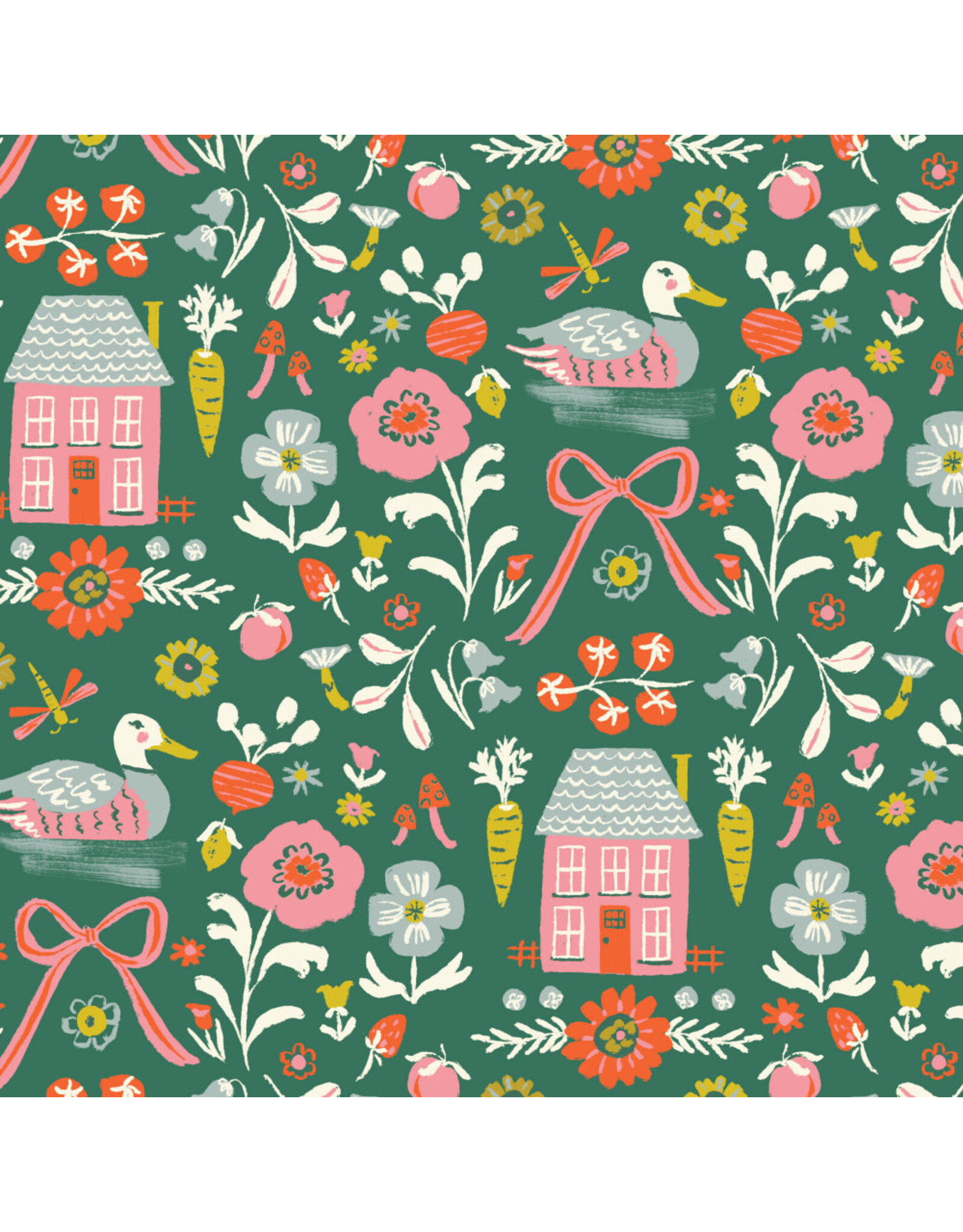 Cloud9 Fabrics Happy Homestead, Homestead in Green, Fabric Half-Yards