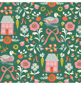 Cloud9 Fabrics Happy Homestead, Homestead in Green, Fabric Half-Yards
