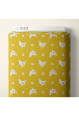 Cloud9 Fabrics Happy Homestead, Happy Hens in Gold, Fabric Half-Yards