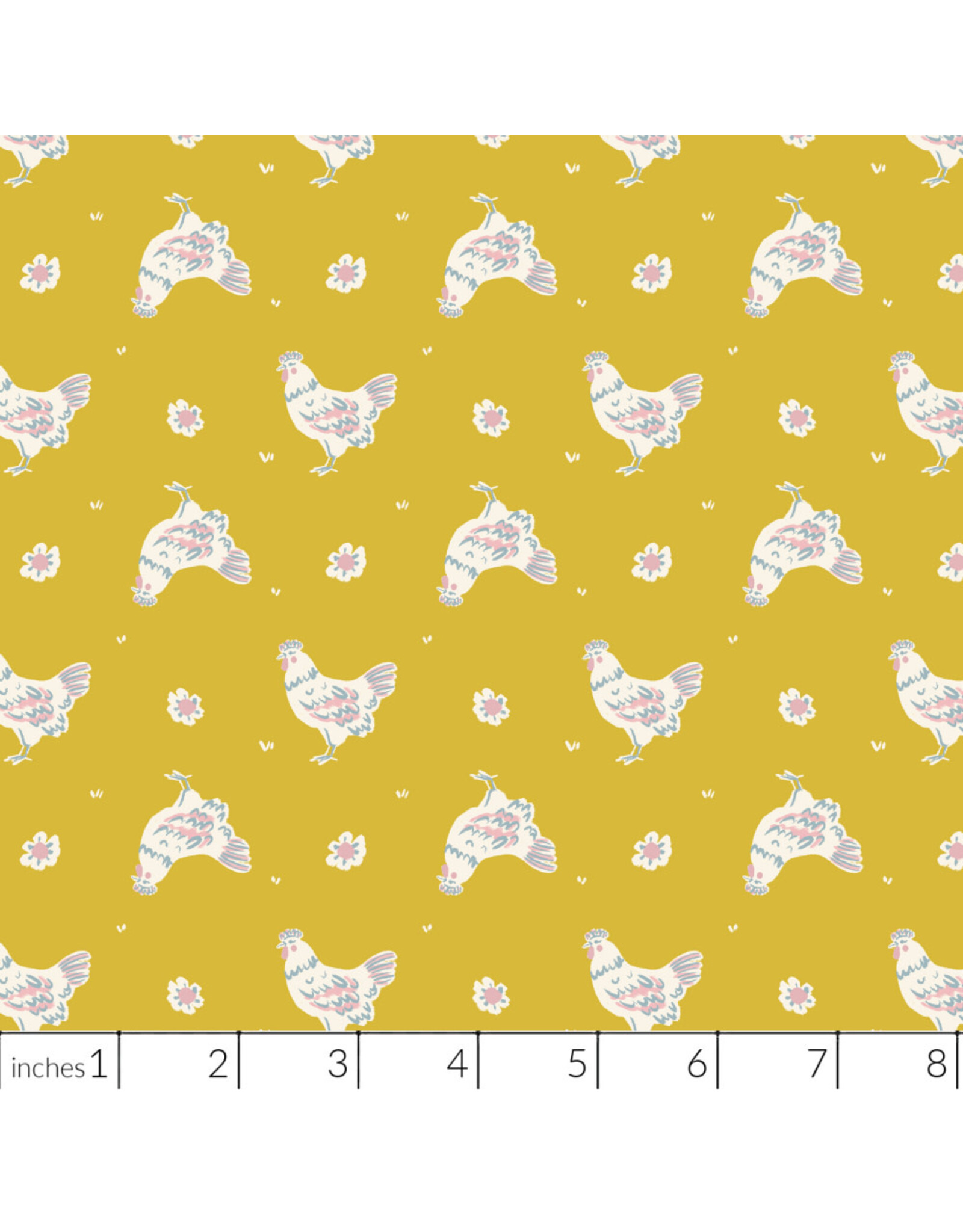 PD's Cloud9 Collection Happy Homestead, Happy Hens in Gold, Dinner Napkin
