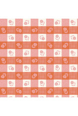 Cloud9 Fabrics Happy Homestead, Gingham in Pink Orange, Fabric Half-Yards
