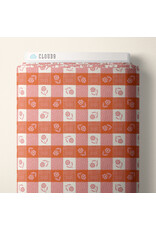 Cloud9 Fabrics Happy Homestead, Gingham in Pink Orange, Fabric Half-Yards