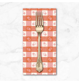 PD's Cloud9 Collection Happy Homestead, Gingham in Pink Orange, Dinner Napkin