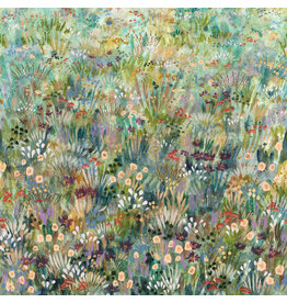 Create Joy Project Wanderlust, Wildflower Grove Border Print in Field, Fabric Half-Yards