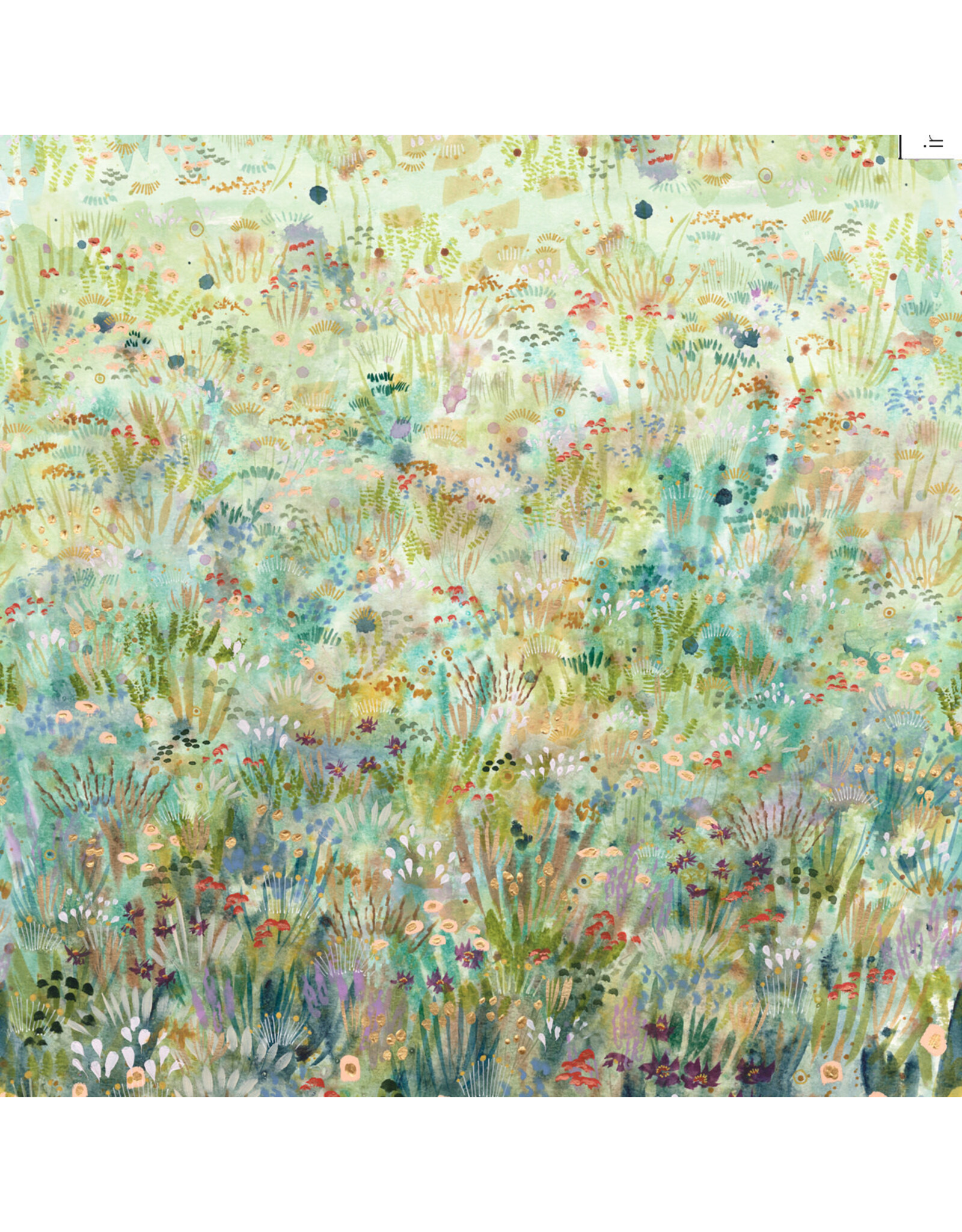 Create Joy Project Wanderlust, Wildflower Grove Border Print in Field, Fabric Half-Yards