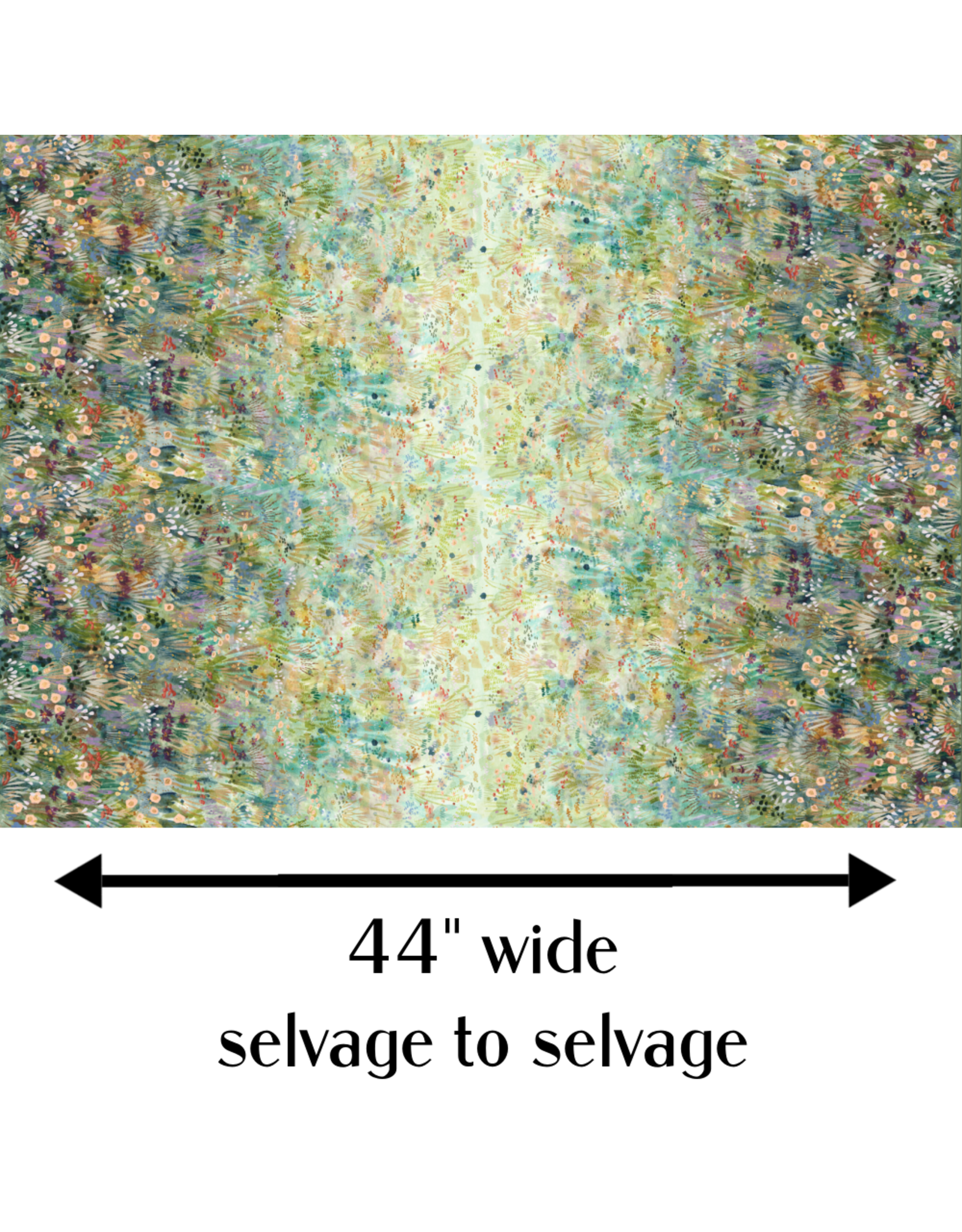 Create Joy Project Wanderlust, Wildflower Grove Border Print in Field, Fabric Half-Yards