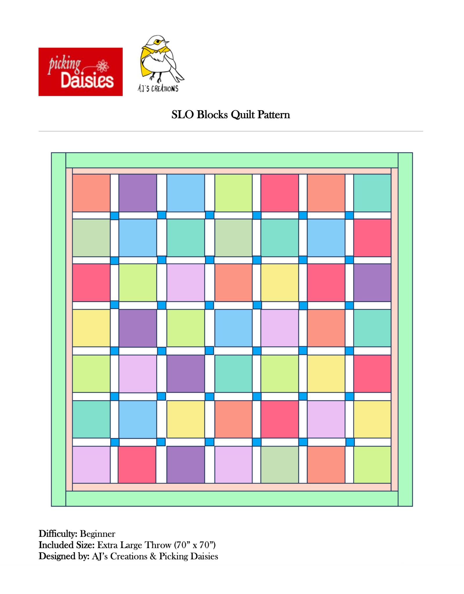 Picking Daisies SLO Blocks Quilt Kit