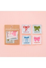 Sarah Hearts Bows Multipack - Woven Label Tags, Set of 4