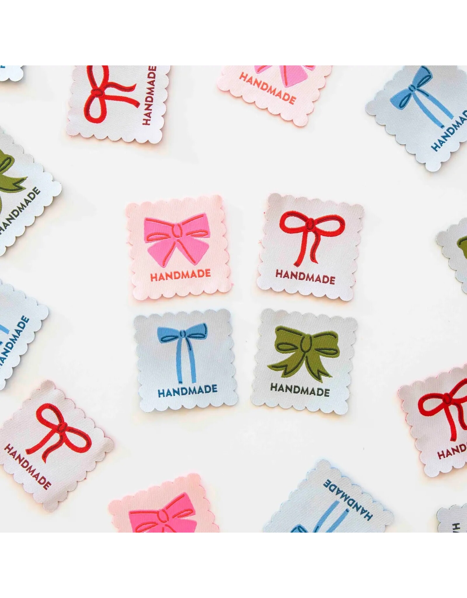 Sarah Hearts Bows Multipack - Woven Label Tags, Set of 4