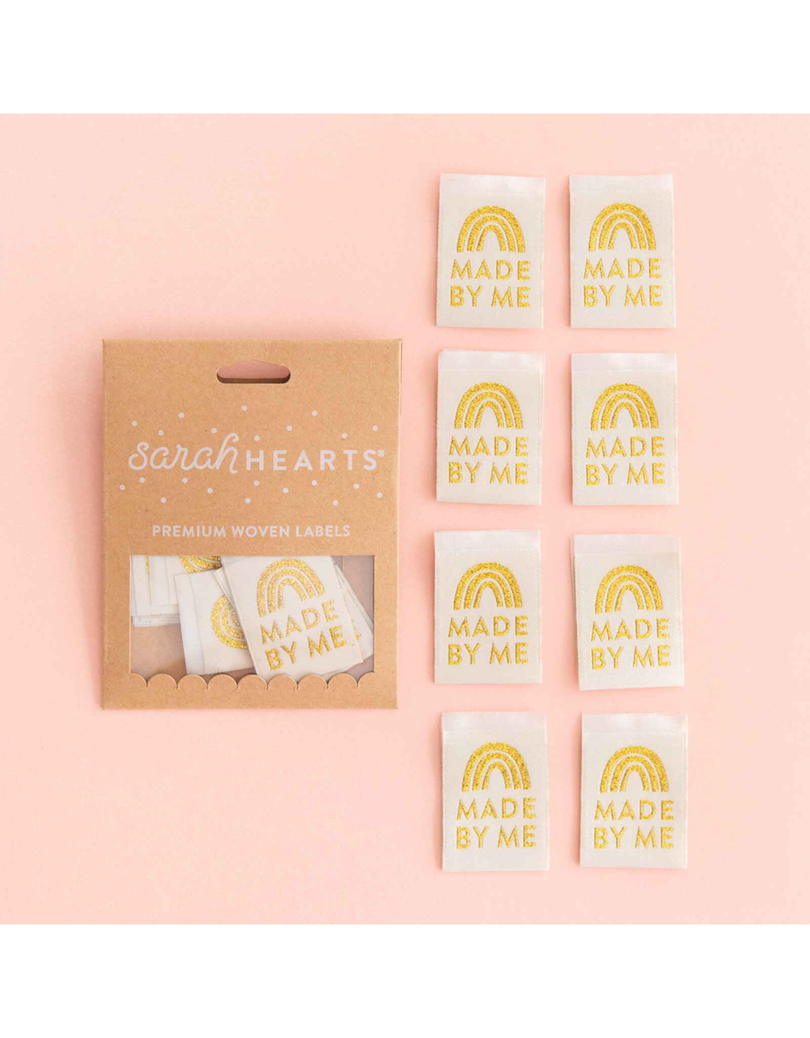 Sarah Hearts Made by Me - Woven Label Tags, Set of 8