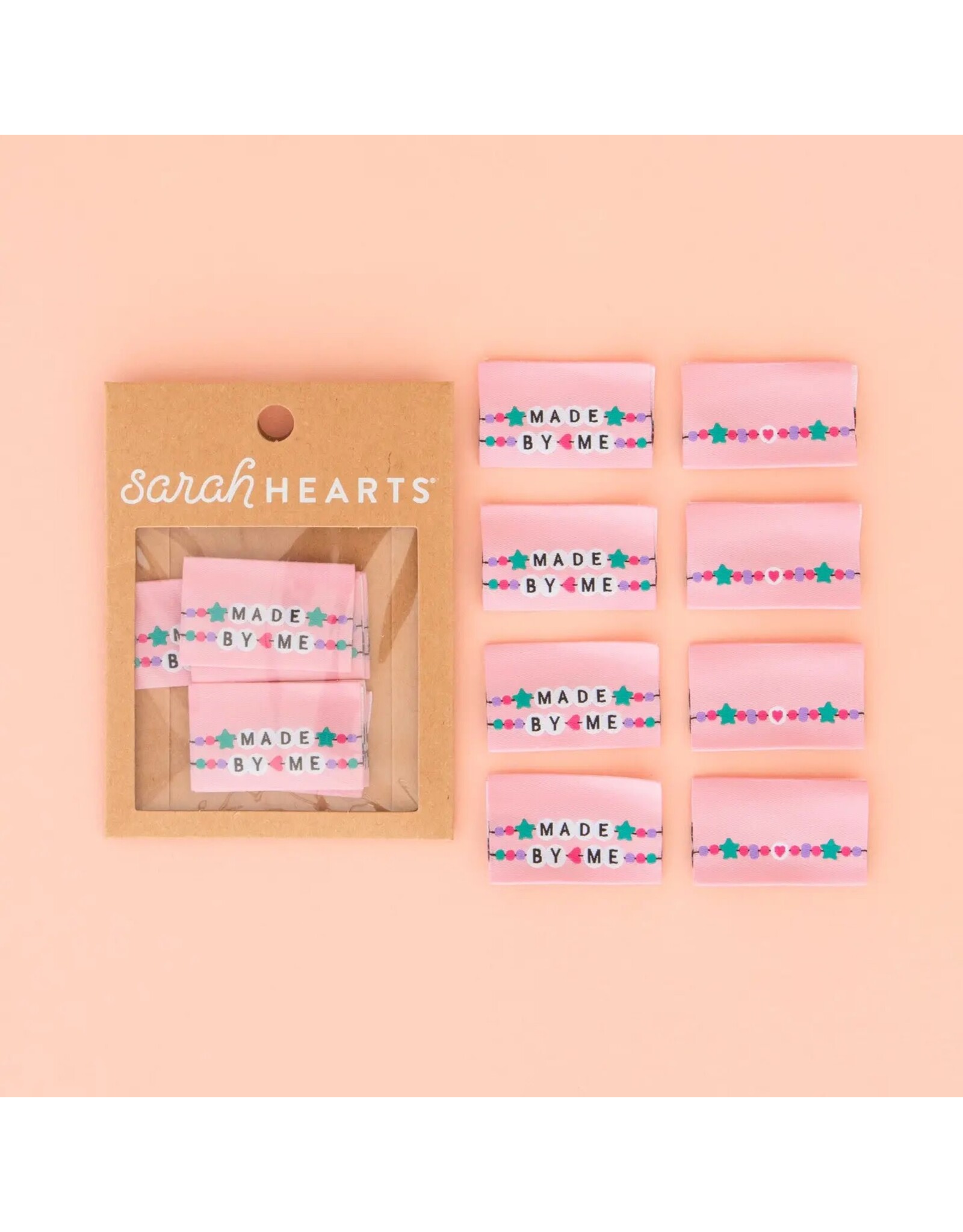 Sarah Hearts Made by Me Friendship Bracelet - Woven Label Tags, Set of 8