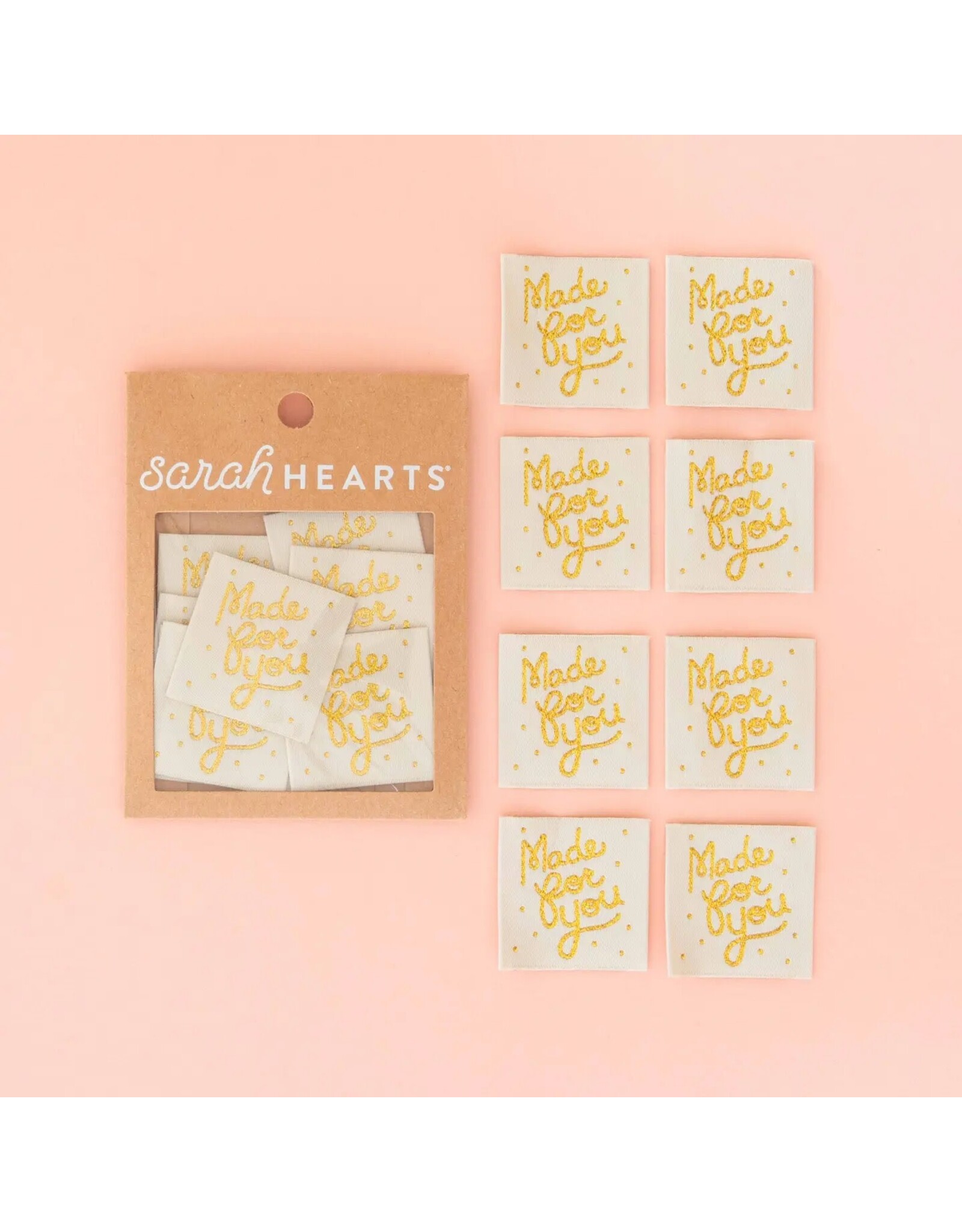 Sarah Hearts Made for You - Woven Label Tags, Set of 8