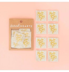 Sarah Hearts Made for You - Woven Label Tags, Set of 8