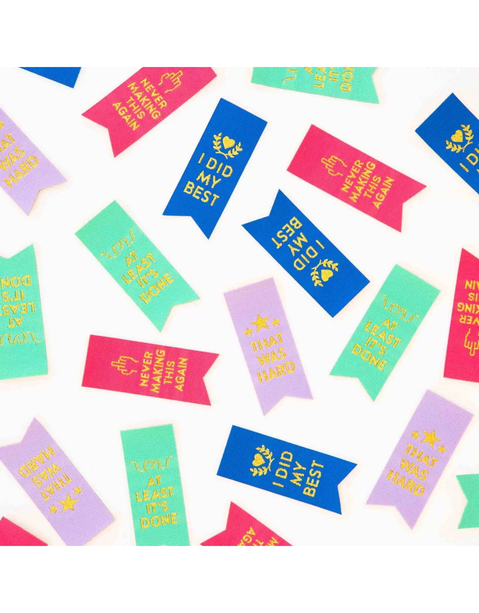 Sarah Hearts Sarcastic Award Ribbon Multipack - Woven Label Tags, Set of 8