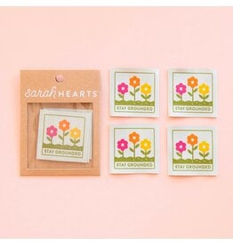 Sarah Hearts Stay Grounded - Woven Label Tags, Set of 4