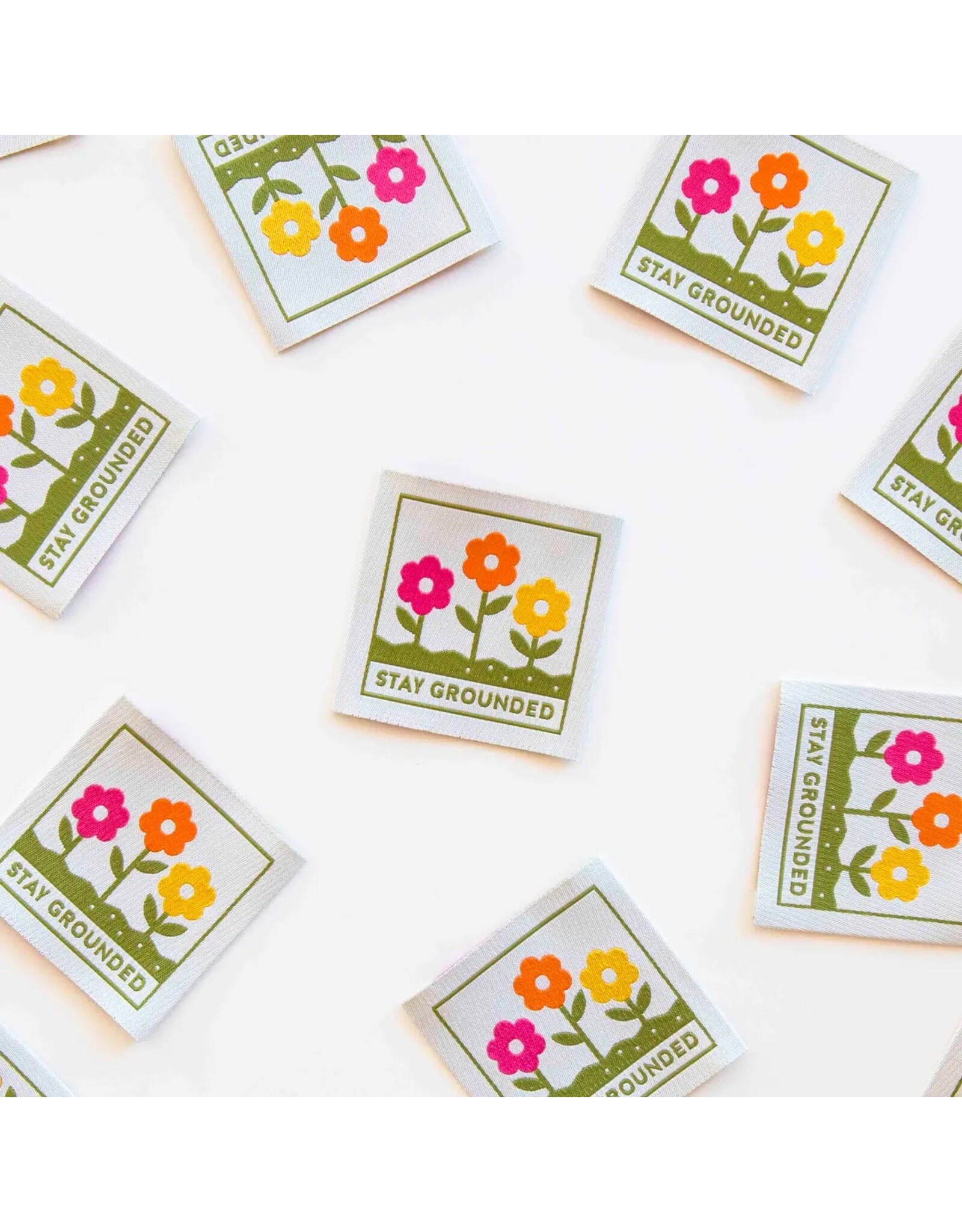 Sarah Hearts Stay Grounded - Woven Label Tags, Set of 4