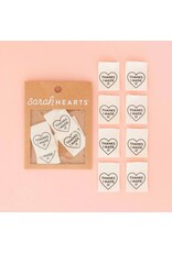 Sarah Hearts Thanks I Made It Heart - Woven Label Tags, Set of 8