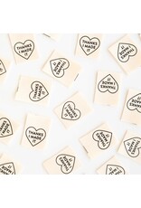 Sarah Hearts Thanks I Made It Heart - Woven Label Tags, Set of 8