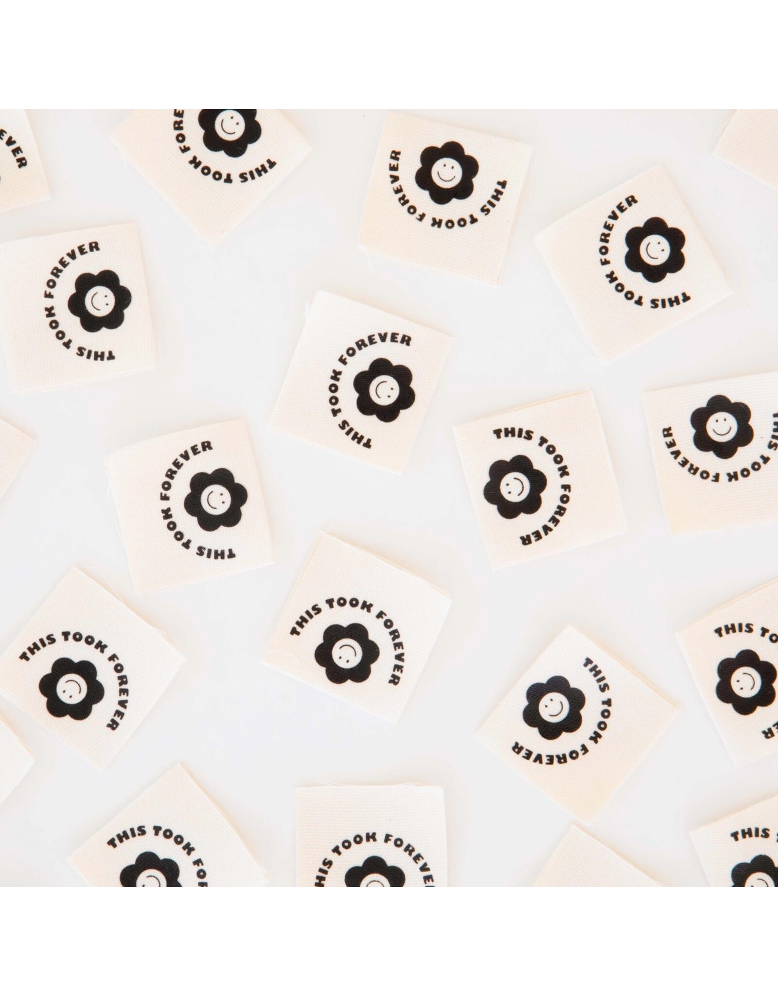 Sarah Hearts This Took Forever - Woven Label Tags, Set of 8
