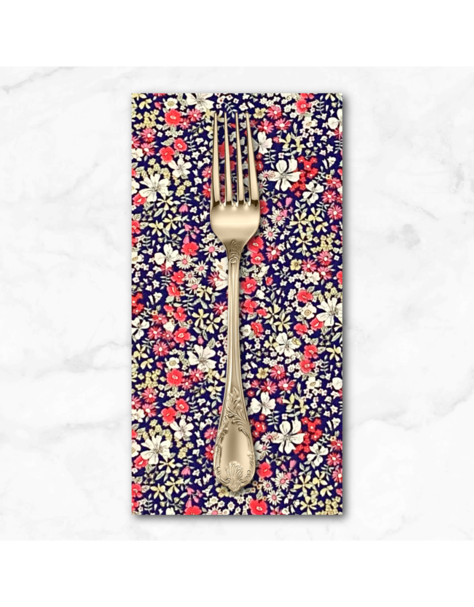 PD's Cosmo Japan Collection ON SALE-Cosmo Japan, Floral in Navy Pink, Dinner Napkin