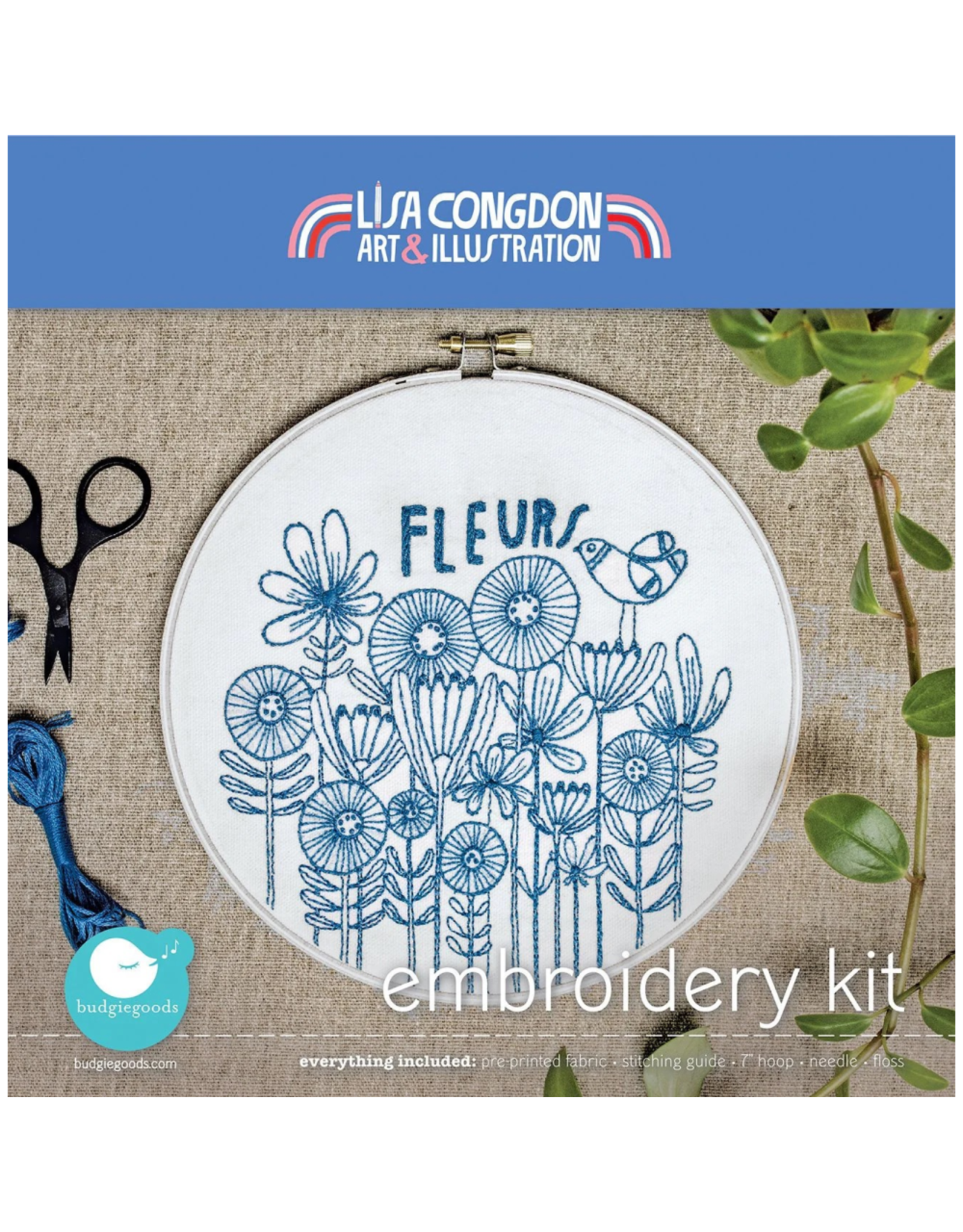 budgiegoods Fleurs Embroidery Kit by budgiegoods