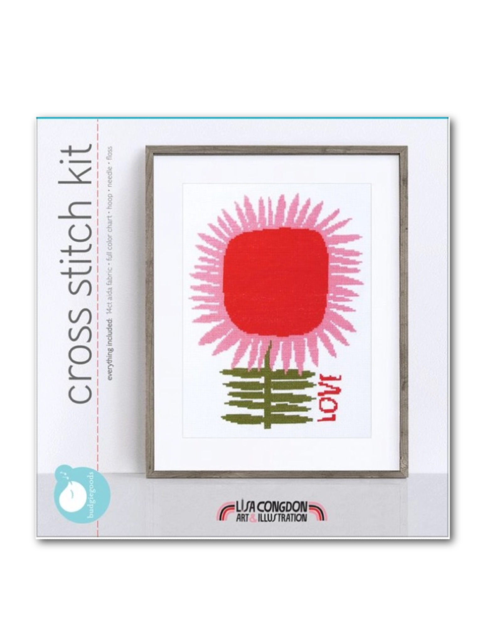 budgiegoods LOVE Cross Stitch Kit by budgiegoods