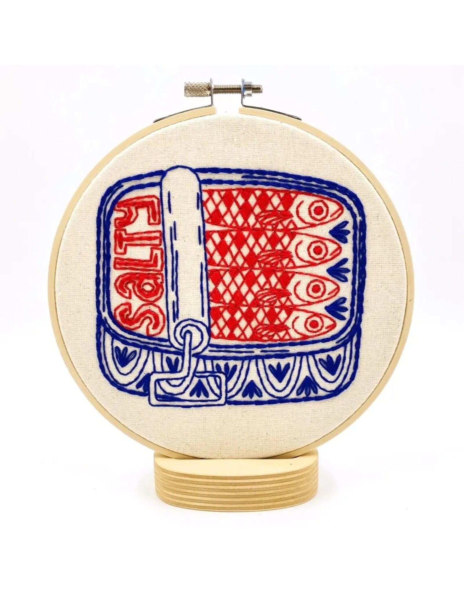 Hook, Line & Tinker Canned Sardines, Embroidery Kit