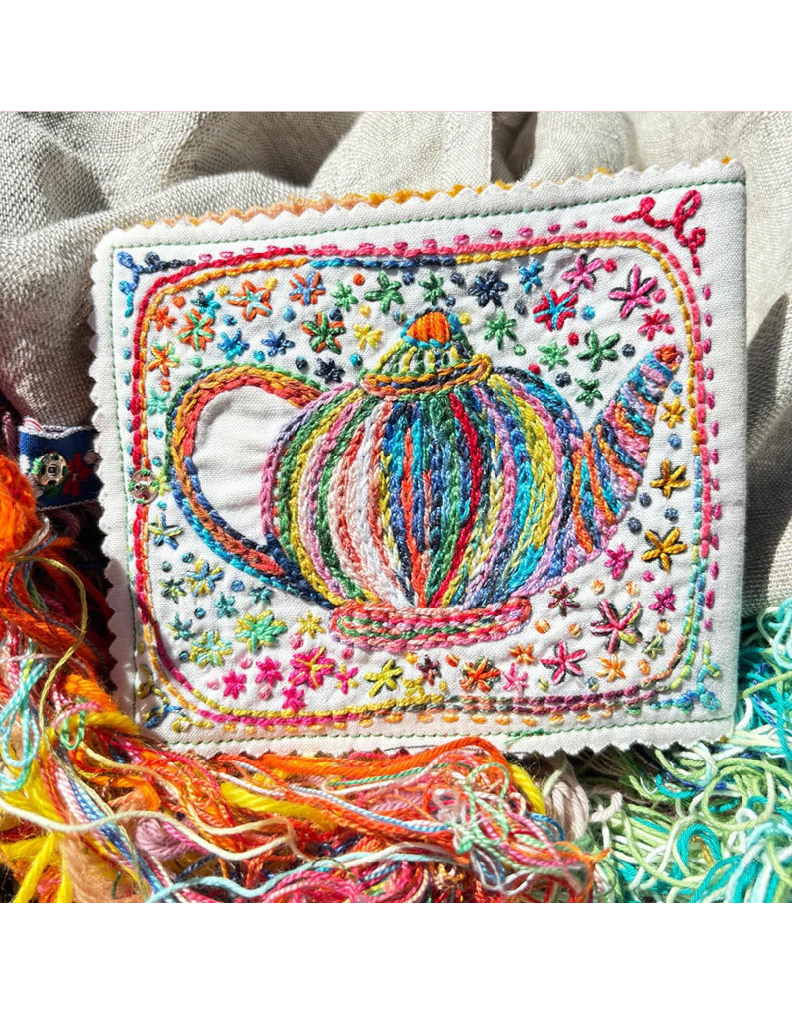 Dropcloth Samplers Tea & Tomatoes Needlebook, Embroidery Sampler KIT