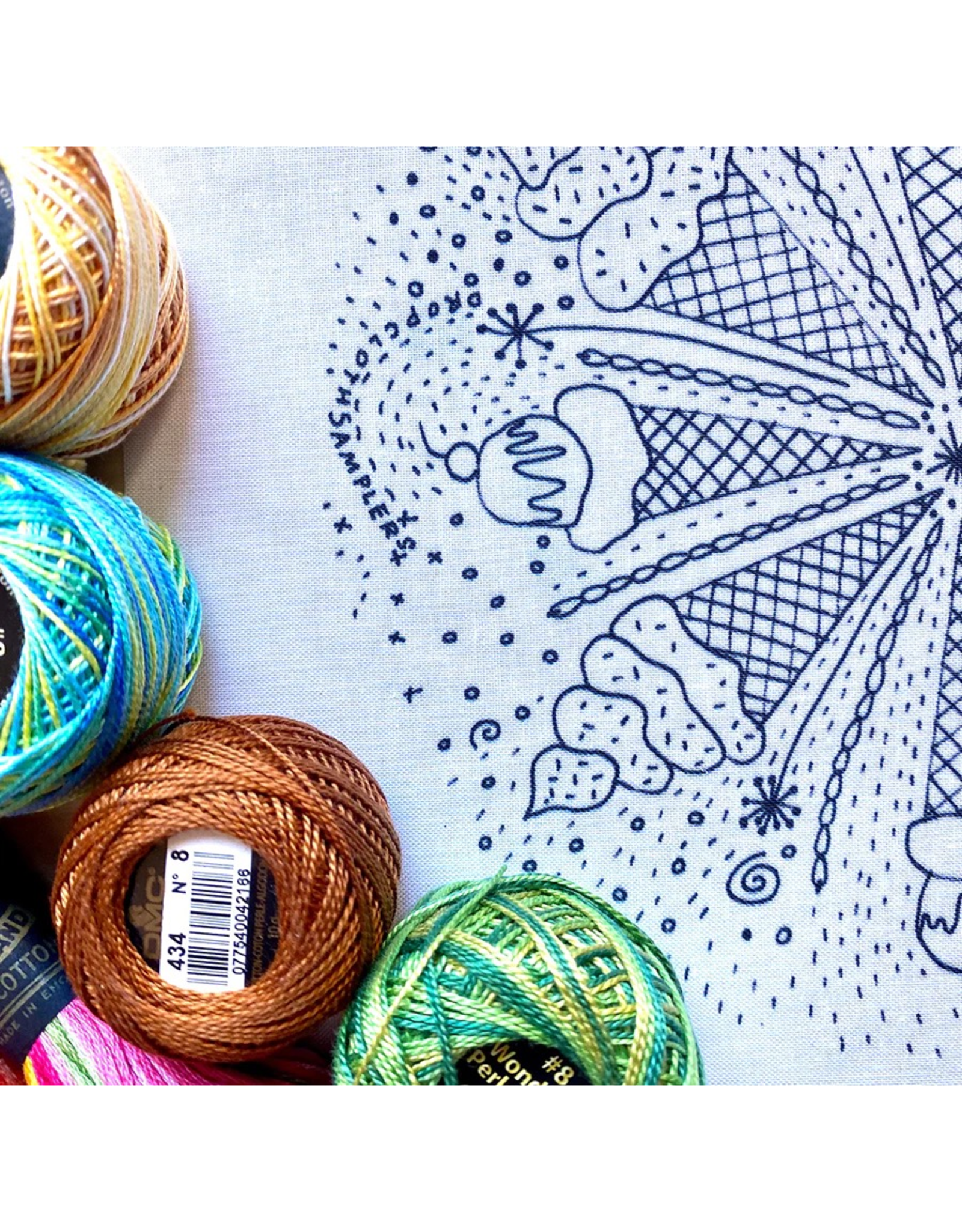Dropcloth Samplers Ice Cream, Embroidery Sampler KIT