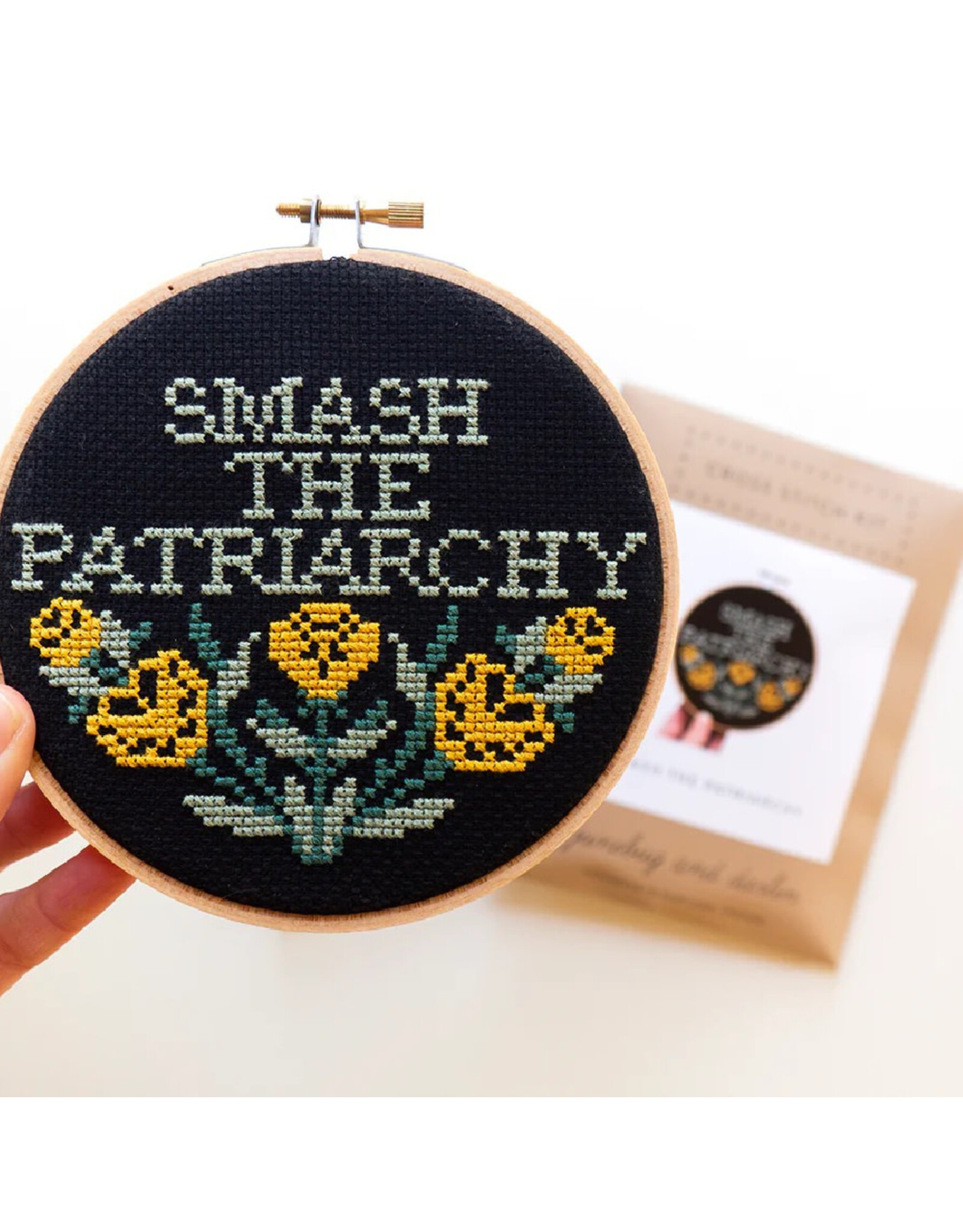 Junebug & Darlin Smash the Patriarchy Cross Stitch Kit