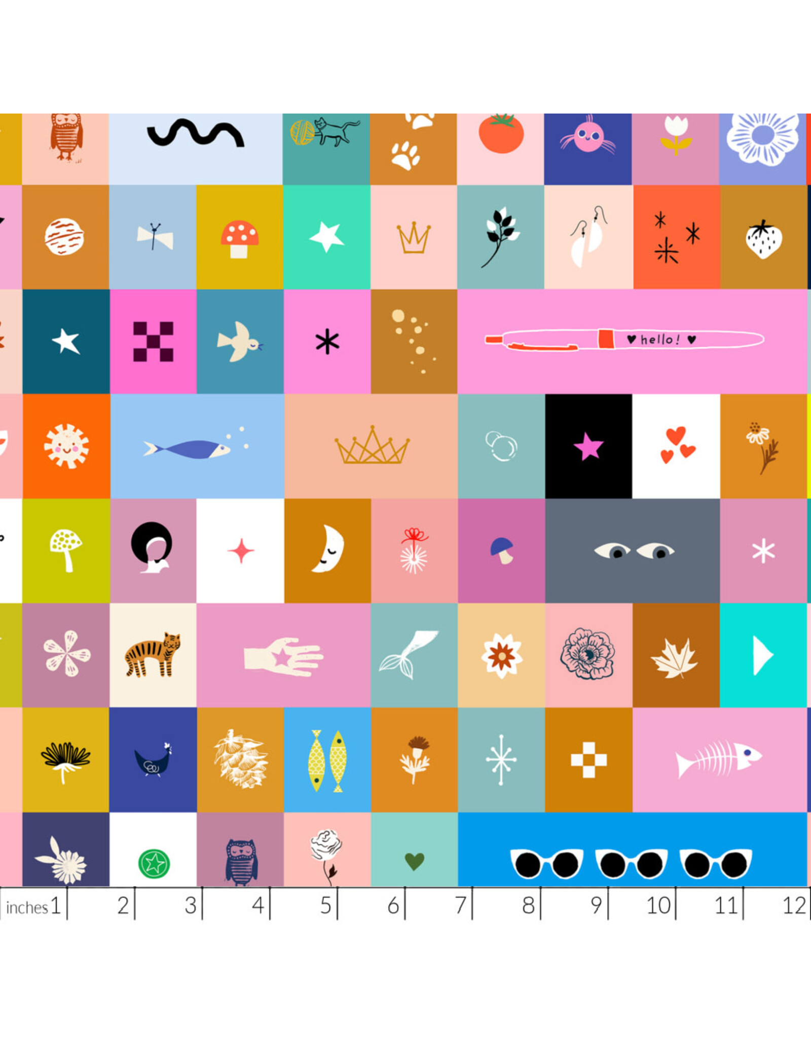 Ruby Star Society for Moda ON ORDER-Selvedge Magic, Icons in Multi, Fabric Half-Yards