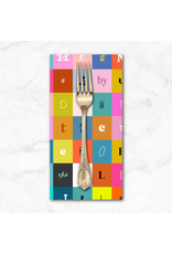 PD's Ruby Star Society Collection Selvedge Magic, Letters in Multi, Dinner Napkin